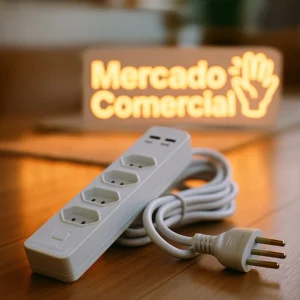 Extensão 12W 4 Tomadas USB