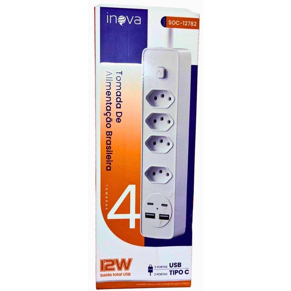 Extensão 12W 4 Tomadas USB - Imagem 3