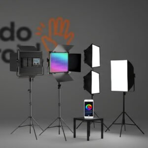 Iluminação 2x Painéis Led Greika RGB Ll550rp Com Softbox